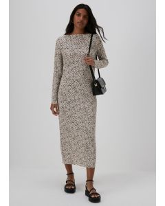 Spot Print Plisse Midi Dress