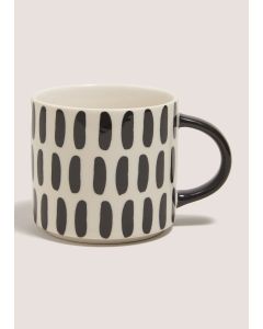 Monochrome Dash Mug (12.3X9X8.3Cm)-Black/White