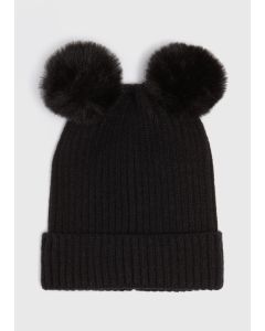 Girls Double Pom Pom Beanie