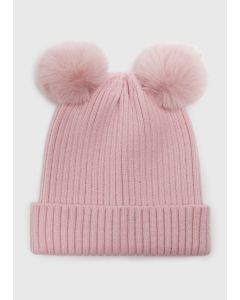 Girls Double Pom Pom Beanie