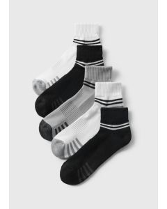 5 Pack Monochrome Sports Socks