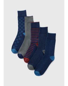 5 Pack Patterned Socks