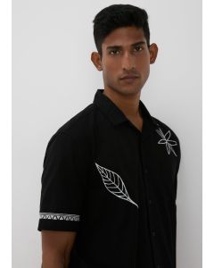 Leaf Embroidered Shirt