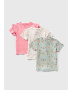 3 Pack Girls Floral T-Shirts