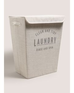 Linen Laundry Basket-Grey-One Size