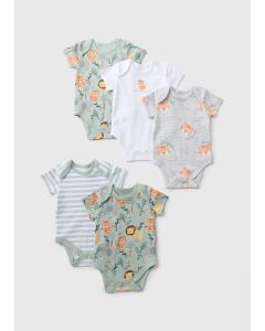 5 Pack Baby Safari Bodysuits