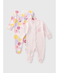 2 Pack Baby Bunny Sleepsuits