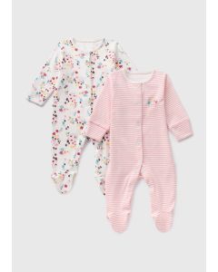 2 Pack Girls Floral Sleepsuits