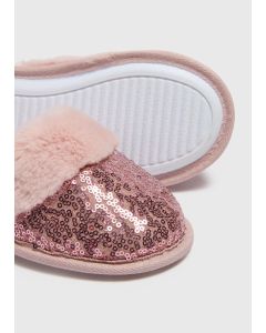 Girls Sequin Slippers