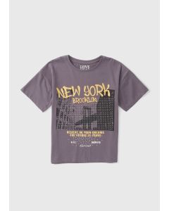 Girls New York Foil T-Shirt