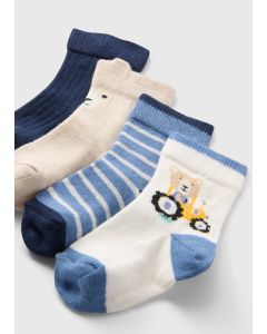 4 Pack Baby Tractor Socks