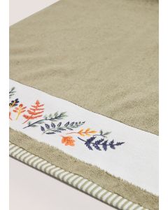 Embroidered Leaves Hand Towel ( 50cmx80cm)-Multi-Hand Towel