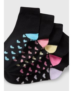 5 Pack Girls Heart Ankle Socks