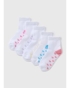 5 Pack Girls Heart Socks