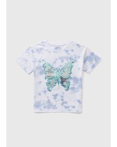 Girls Acid Wash Butterfly T-Shirt