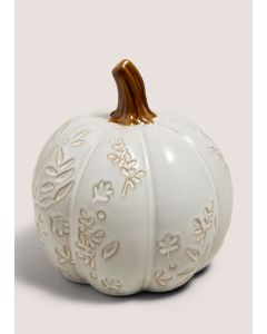 Embossed Pumpkin Ornament (16cmx16cmx19cm)-White