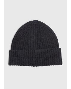 Ribbed Beanie-Black-One Size