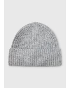 Ribbed Beanie-Grey-One Size