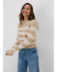 Neutral Stripe Knitted Jumper