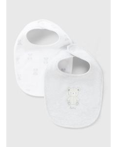 2 Pack Baby Bibs-Grey/White-One Size