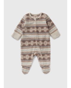 Baby Fairisle Fleece Sleepsuit