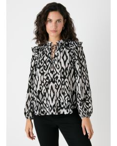 Et Vous Monochrome Ikat Print Blouse