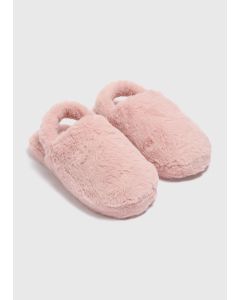 Fur Sling Back Mule Slippers