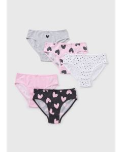 5 Pack Girls Heart Knickers