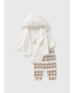 3 Piece Baby Bear Bodysuit, Leggings, & Jacket Set