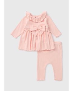 Baby Ribbed Bow Top & Legging Set