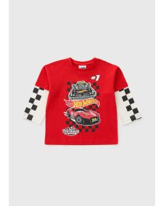 Hot Wheels Boys Red Long Sleeve Top