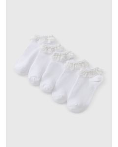 5 Pack Girls Lace Trainer Socks