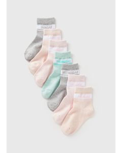 7 Pack Girls Day Ankle Socks