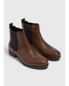 Leather Flat Chelsea Boots