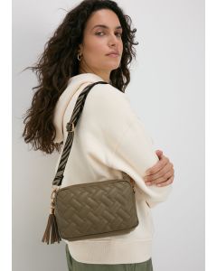 Textured Camera Bag-Khaki-One Size