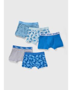 5 Pack Boys Dinosaur Print Trunks