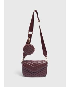 Quilted Camera Bag-Burgundy-One Size