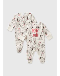 Disney 2 Pack Baby Dalmatian Sleepsuits