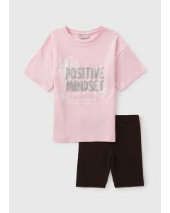 Girls Positive Top & Shorts Set