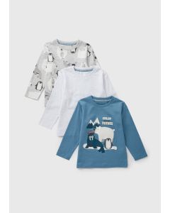 3 Pack Boys Artic Animal T-Shirts