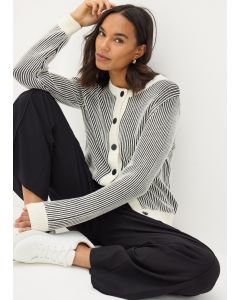 Et Vous Monochrome Stripe Cardigan