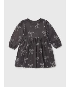 Girls Bow Print Dress