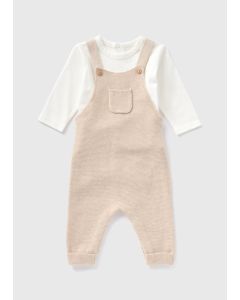 Baby Knitted Bodysuit & Dungaree Set