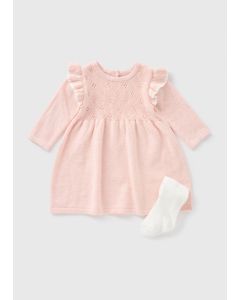 Baby Knitted Dress & Tights Set