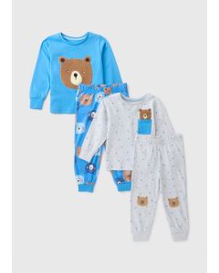 2 Pack Boys Bear Pyjama Set