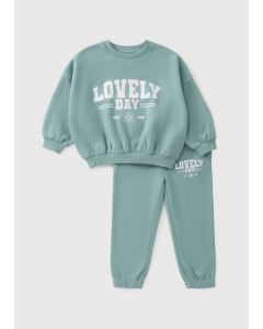 Girls Lovely Day Sweatshirt & Jogging Bottoms