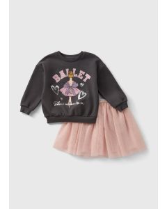 Girls Ballet Sweatshirt & Skirt Set