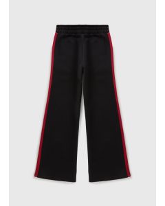 Girls Side Stripe Wide Leg Jogging Bottoms