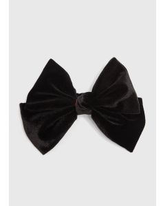 Velour Bow Clip-Black-One Size