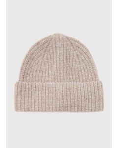 Oatmeal Ribbed Beanie-White-One Size